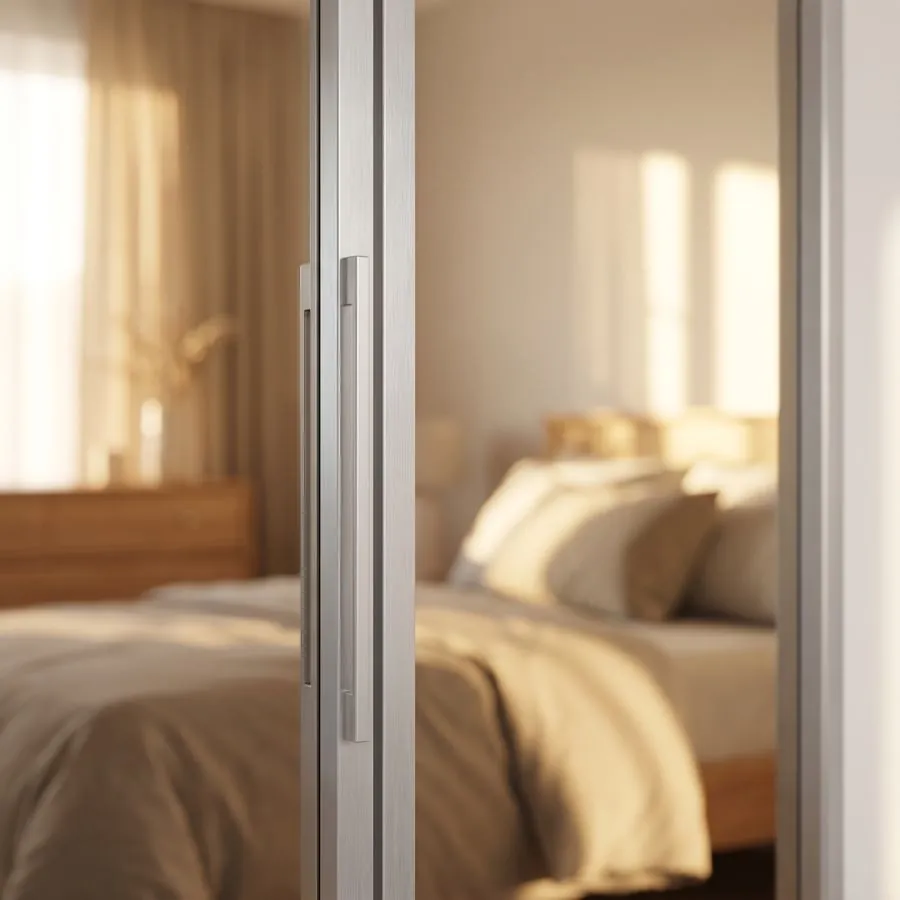 Mirrored sliding wardrobe door